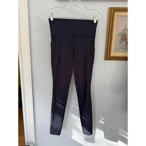 Athleta Salutation Stash Pocket II Softlux Leggings Women's Size Small Blue Navy